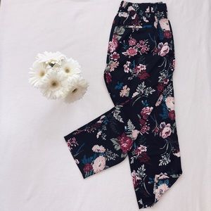LOFT Outlet Silk Floral Cropped Pants